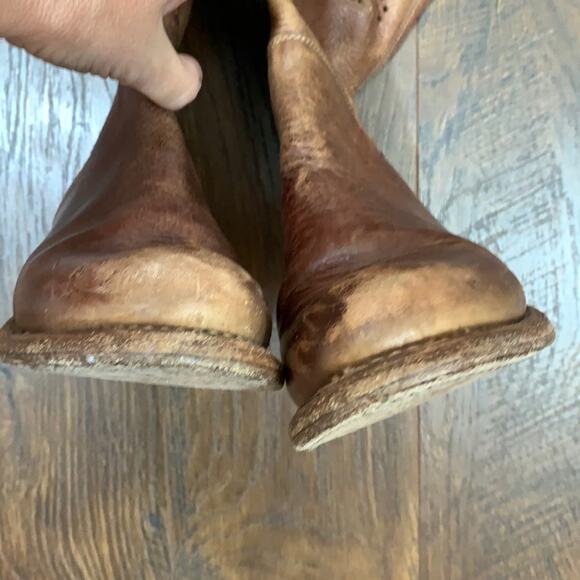 Bed Stu Cambridge Tan Driftwood Leather Knee High Boots Distressed - Picture 4 of 12